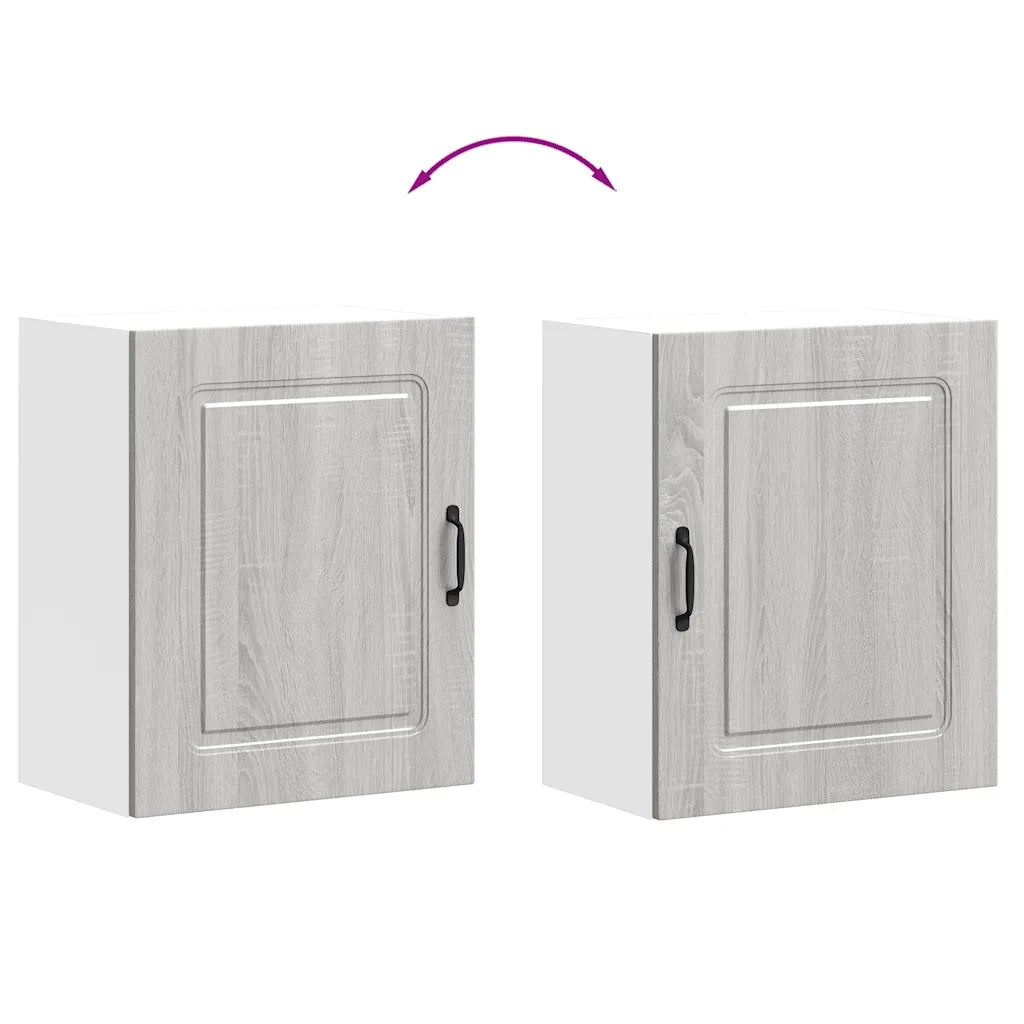 Pensili da cucina 2 pz Kalmar Grigio in Legno Multistrato Sonoma 853570