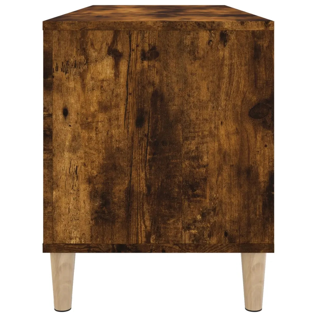 Mobile porta dischi classico ampia capacità 100 x 38 x 48 cm legno composito finitura rovere affumicato 02_0049219