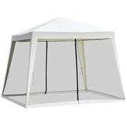 Gazebo da Giardino Esterno con Zanzariere ¨C Zephmum ¨C 3x3x2.45m Beige Polyestere