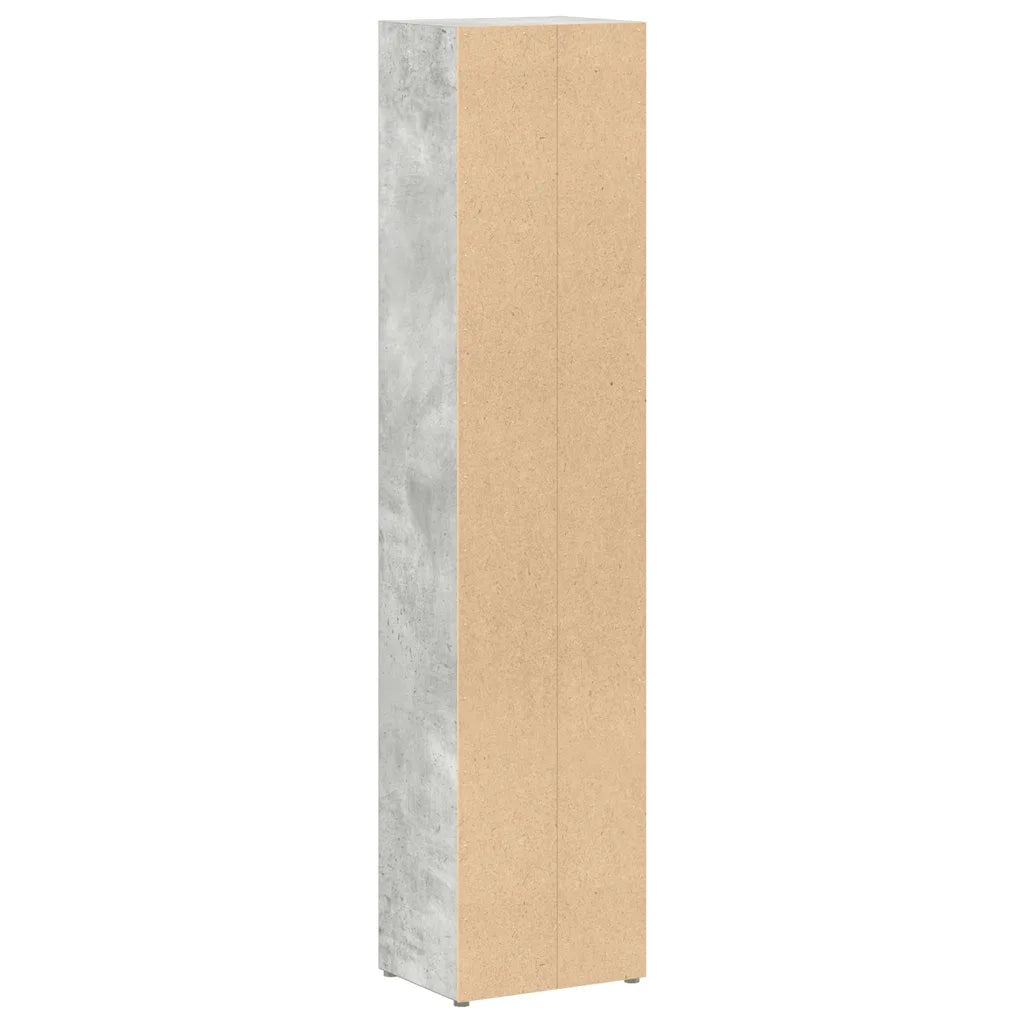 Scaffali Porta CD 2pz Grigio Cemento 21x16x93,5cm in Truciolato cod mxl 76699