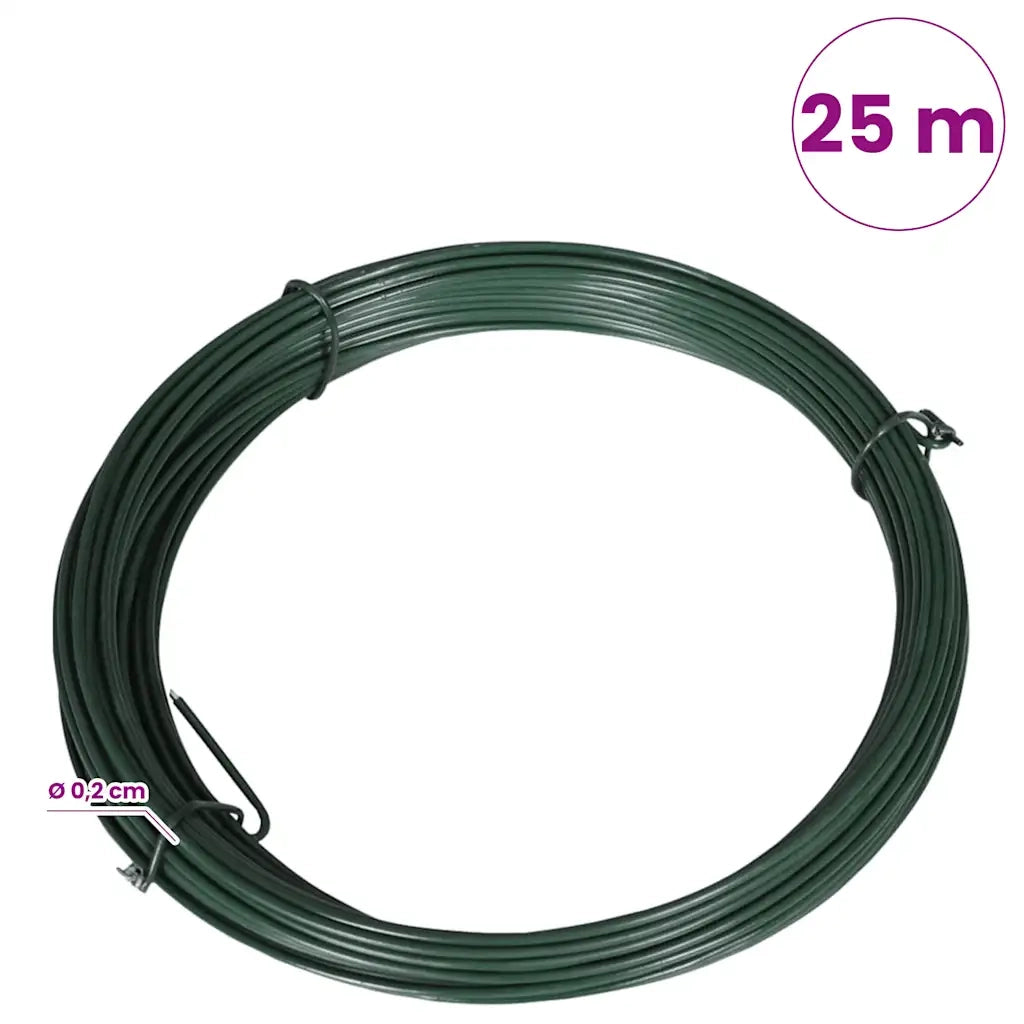 Filo di Legatura per Recinzione 25 m 1,4/2 mm Acciaio Verde 140368