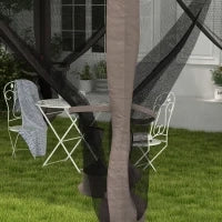Gazebo Pieghevole con Pareti Laterali Grigio 3,25 x 3,25 x 2,7 m