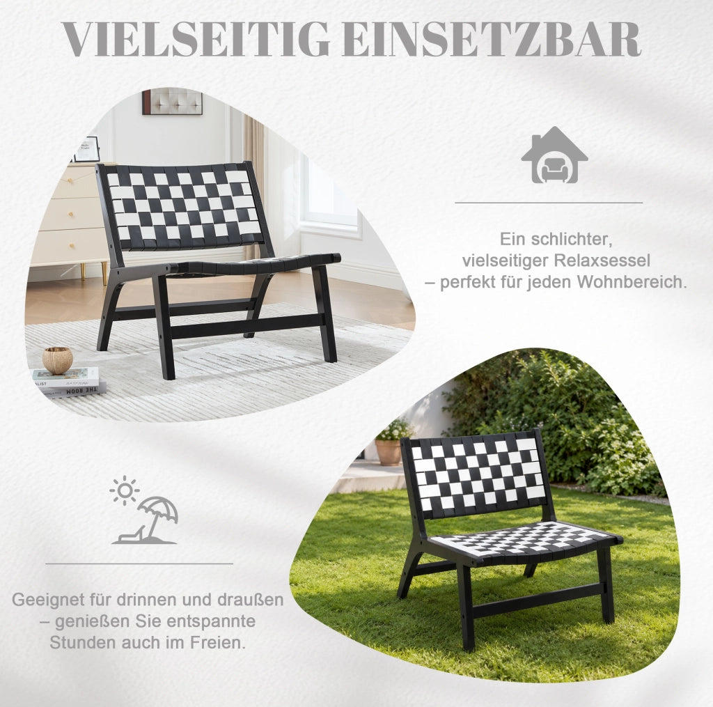 SEDIA Intrecciata Senza Braccioli 71x66x72 cm PU Nera