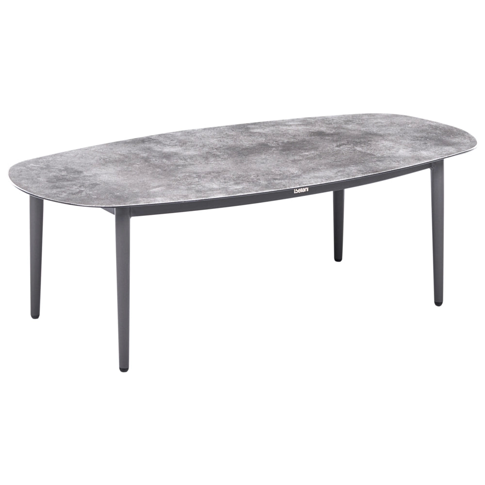Set da salotto a 3 posti grigio con divano angolare sinistro in tessuto con struttura in alluminio e tavolino Elegante set da giardino Patio