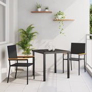 Sedie da Giardino Impilabili con Cuscini - Set di 2 Pezzi in Rattan Poliestere Nero