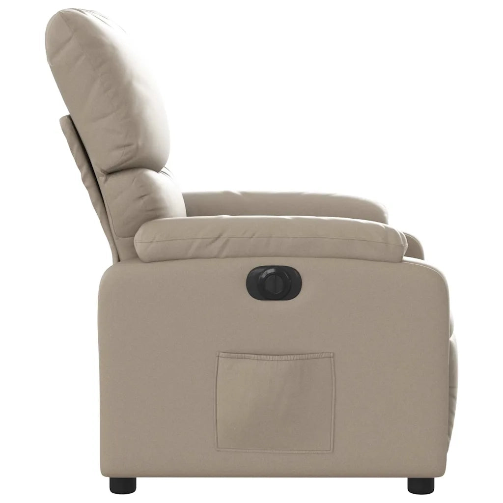 Poltrona | Sedia Relax Reclinabile Elettrica Cappuccino in Similpelle