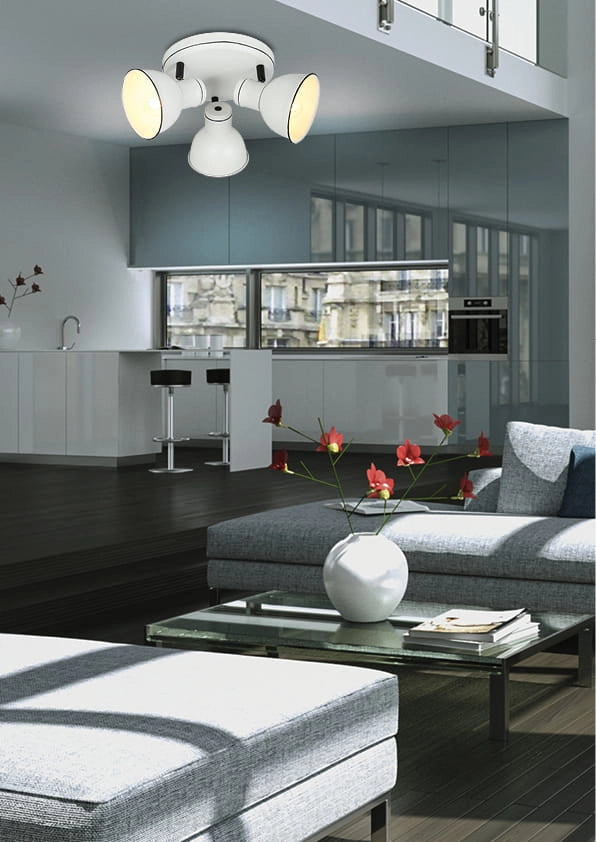 Plafoniera Candellux Zumba metallo bianco/nero 3xE14