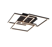Plafoniera LED 3 quadrati, metallo, nero, L 39 cm, Mobile