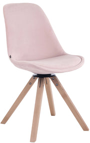 Sedia Pranzo Girevole Troyes In Velluto natura,rosa