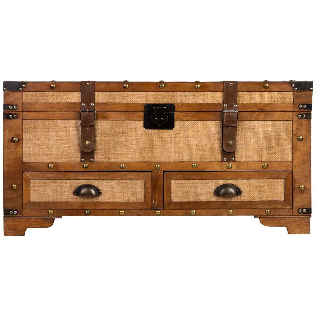 Baule in legno marrone 90x45x45,5