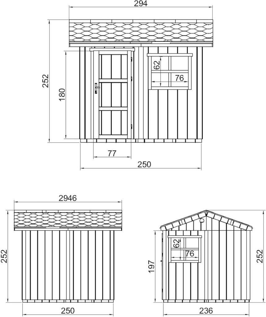 Casetta da giardino di qualit? premium 5,9 m² - H252x250x294 cm - Timbela M913-CAVERN STEEL