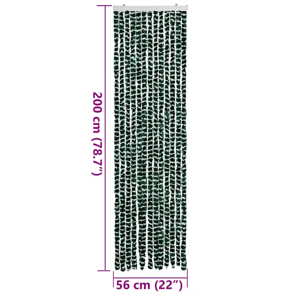 Tenda Antimosche Verde e Bianca 56x200 cm in Ciniglia CFW8874163