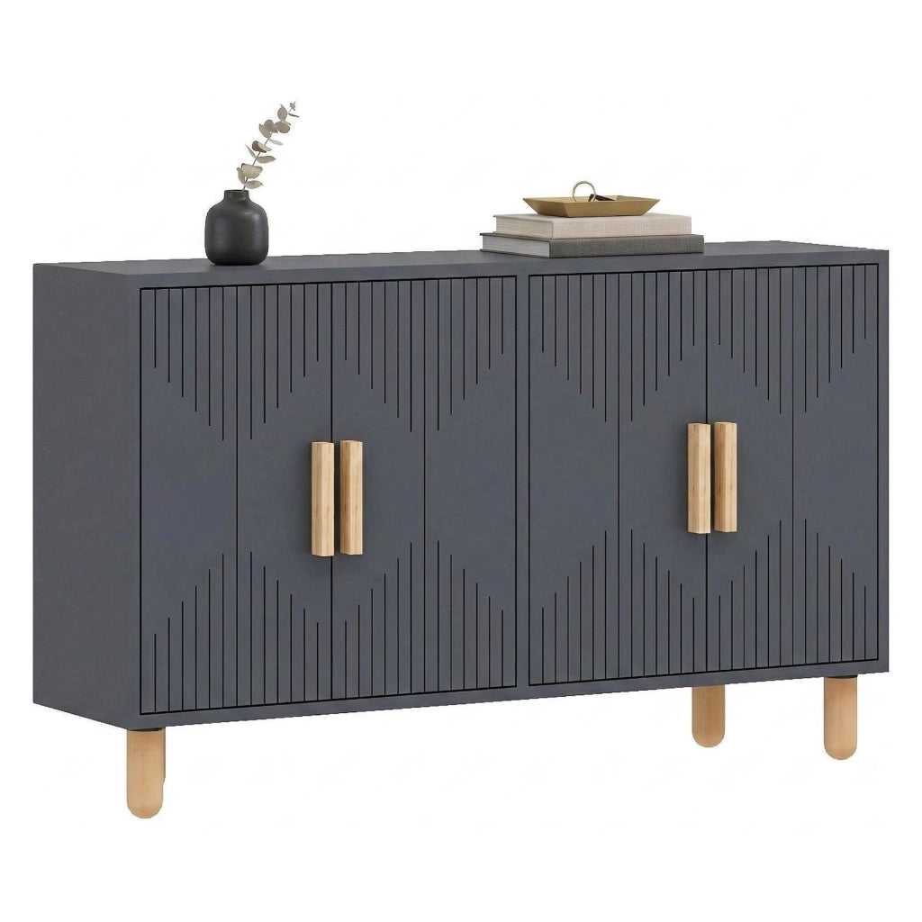 Madia Colzano, Credenza 2 Ripiani, 120x30x74h cm Nero Antracite