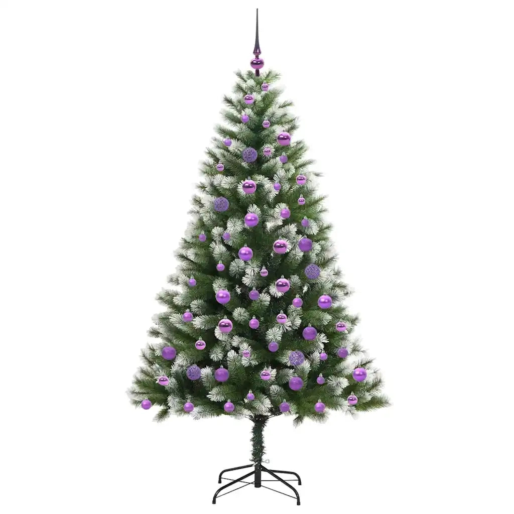 Albero di Natale artificiale a cerniera con neve fioccata