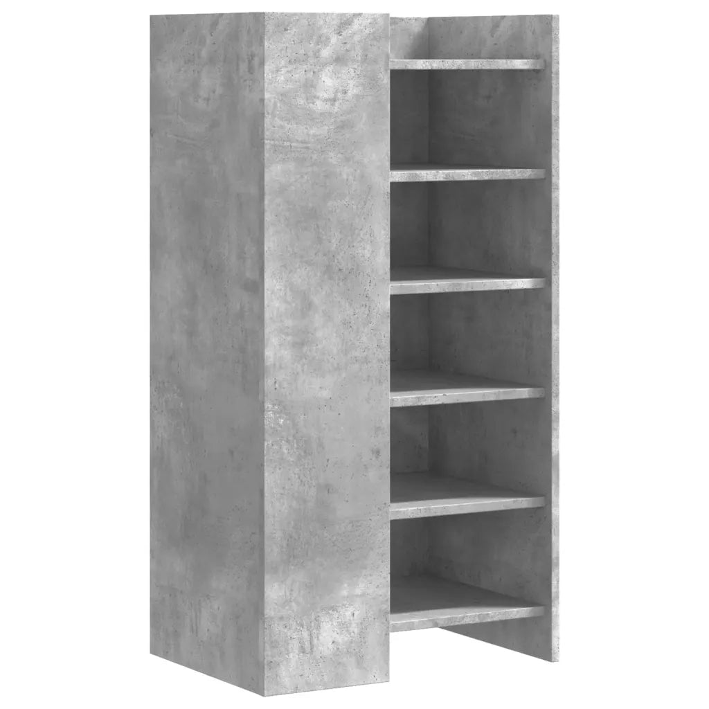 Scarpiera-Scaffale per scarpe Grigio Cemento 52x37,5x100 cm in Legno Multistrato