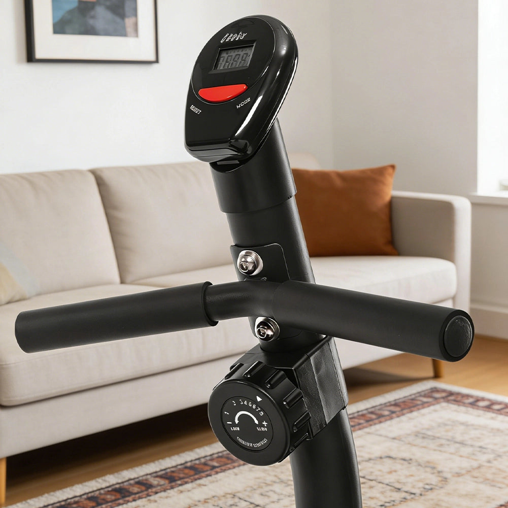 Cyclette da Seduta con 8 Livelli Potenza 132-148x62,5x96 cm Bici Home Fitness Ergonomica Nero