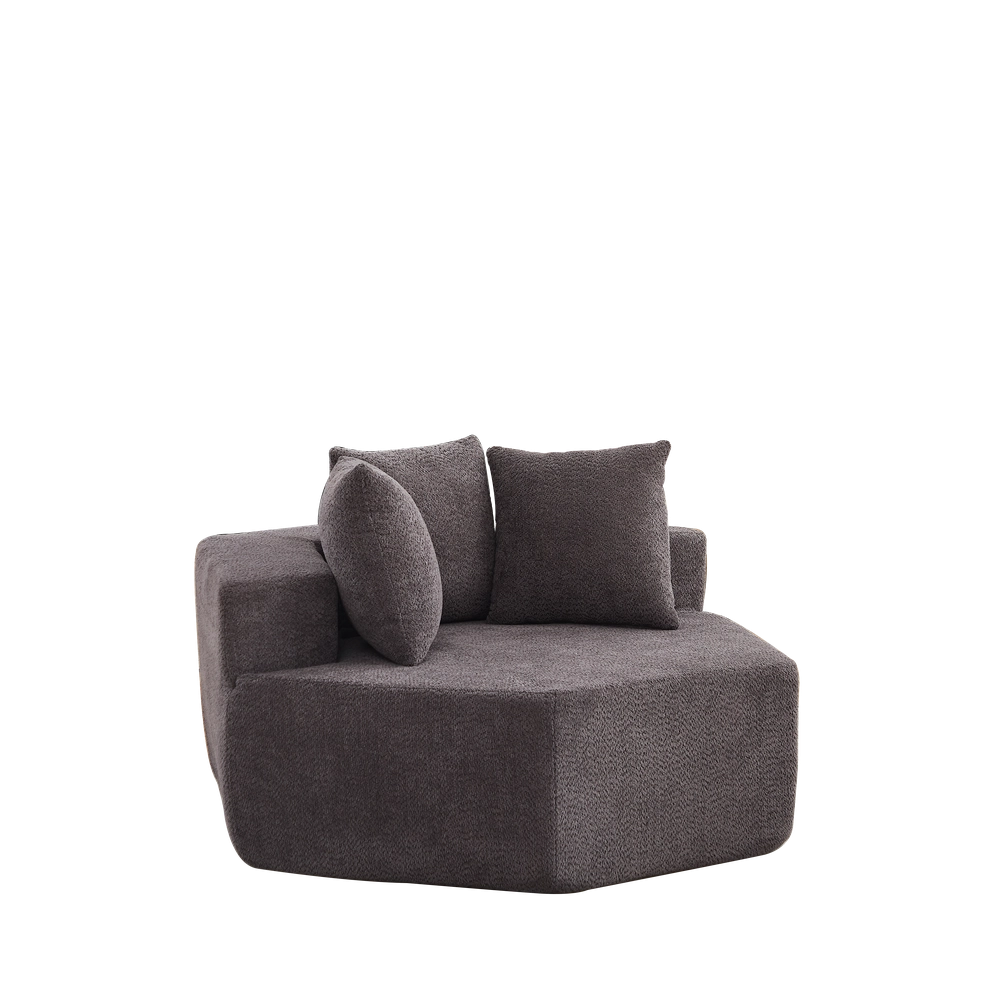 Poltrona singola modulare ¨C Minimal ¨C rivestimento tessuto chenille stile moderno