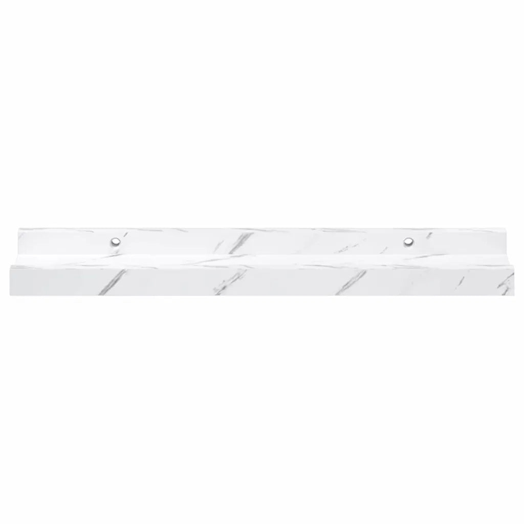 2 pz Scaffale da parete | Ripiano a parete | Mensola a parete Marmo Bianco 40 x 9 x 3 cm