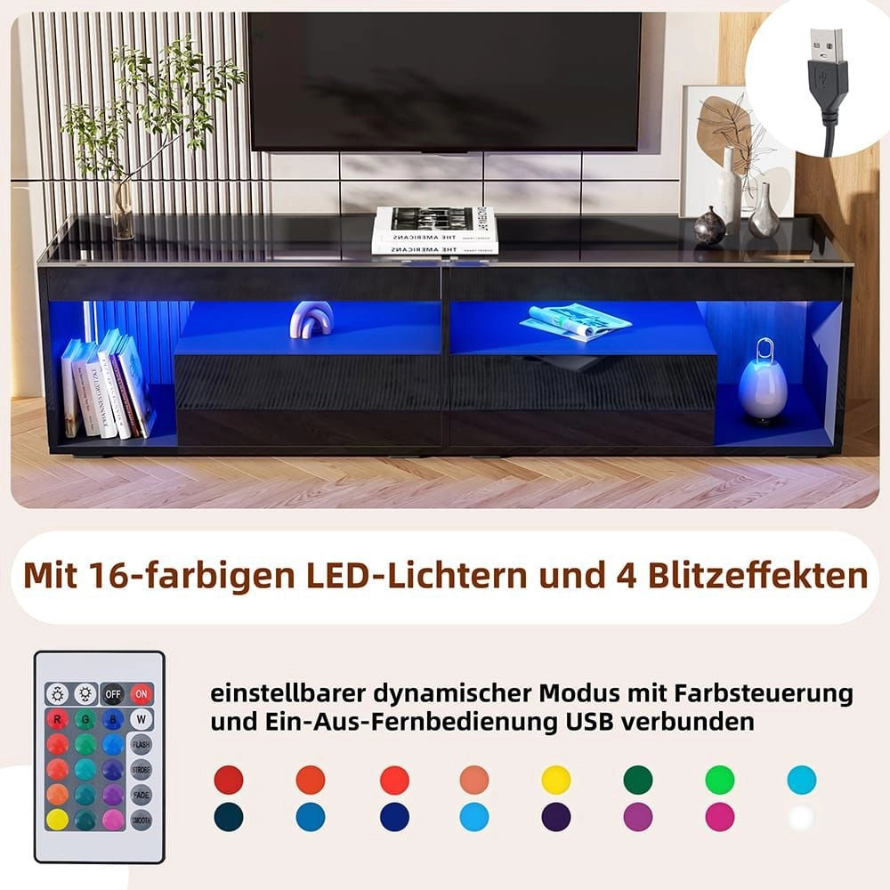 Mobile TV nero - Xylo - 2 cassetti LED per 70"