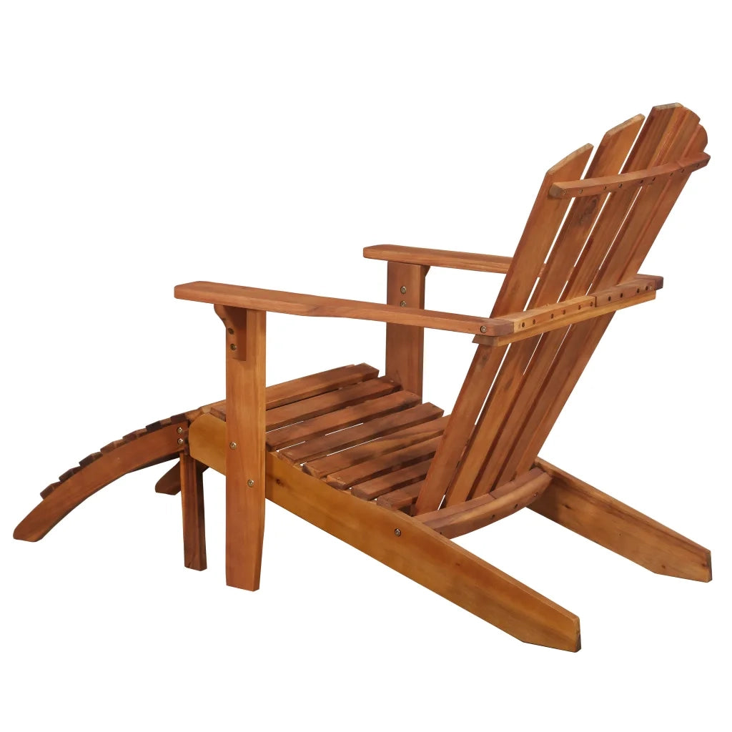 Lettino Prendisole | Sedia da Giardino Adirondack con Poggiapiedi Massello di Acacia