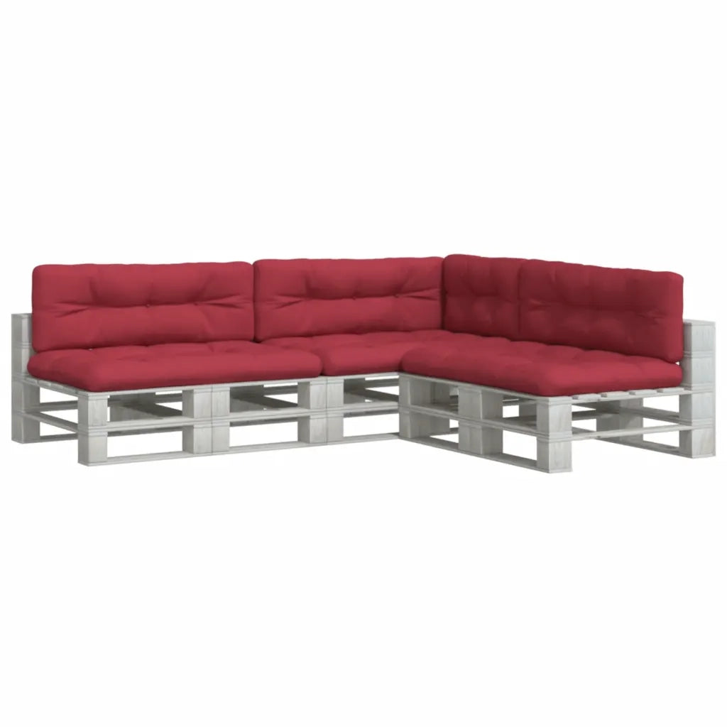 Cuscini per Pallet 7 pz Rosso Vino in Tessuto 3217151
