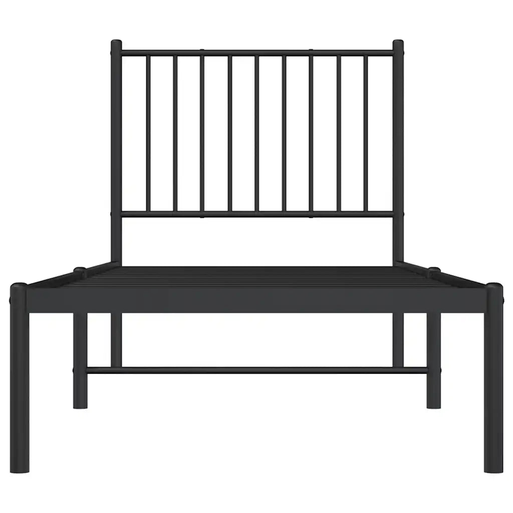 Giroletto con Testiera in Metallo Nero 80x200 cm 350855