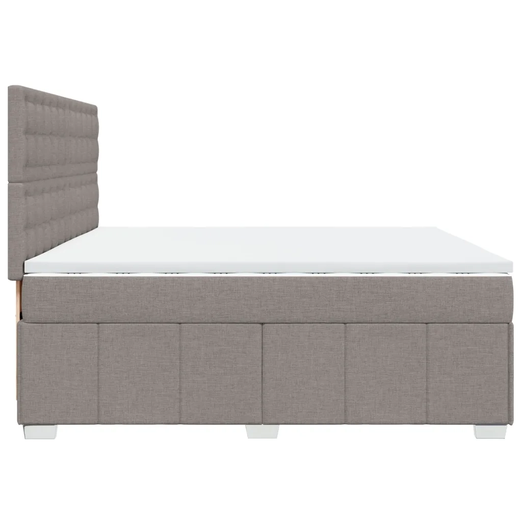 Giroletto a Molle con Materasso Tortora 200x200 cm in Tessuto