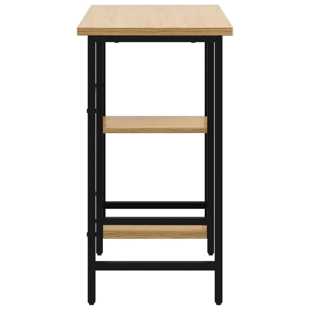 Scrivania Computer Nera e Rovere Chiaro 80x40x72cm MDF Metallo