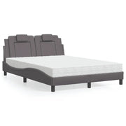 vidaXL Letto con Materasso Grigio 140x190 cm in Similpelle
