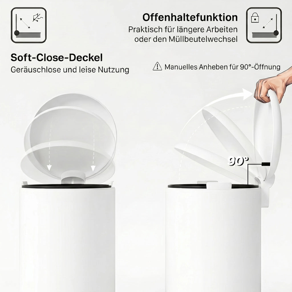 Secchio per Rifiuti 30L ¨C zephmum ¨C Cremewei?
