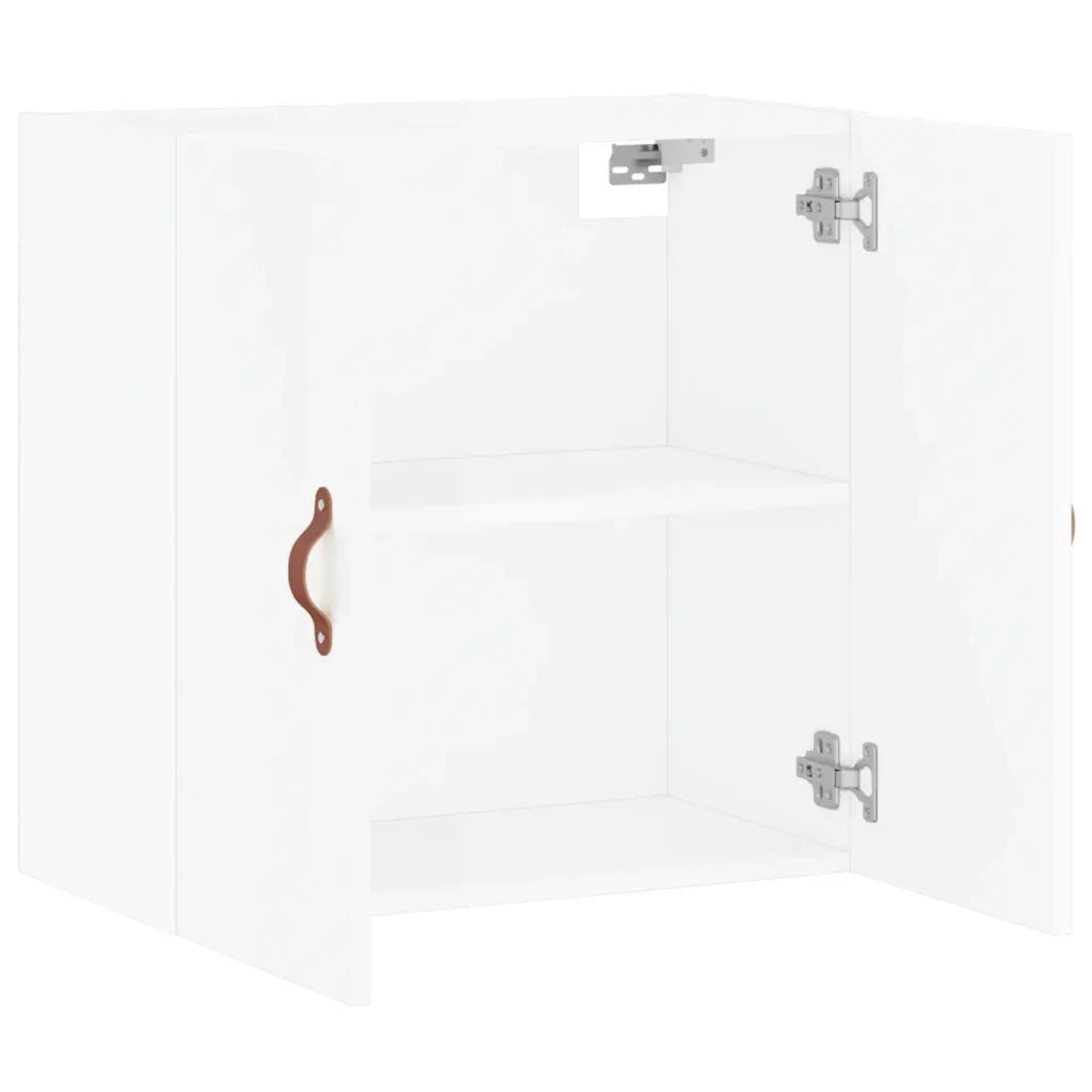 Armadietto a Muro Bianco Lucido 60x31x60 cm Legno Multistrato 829942