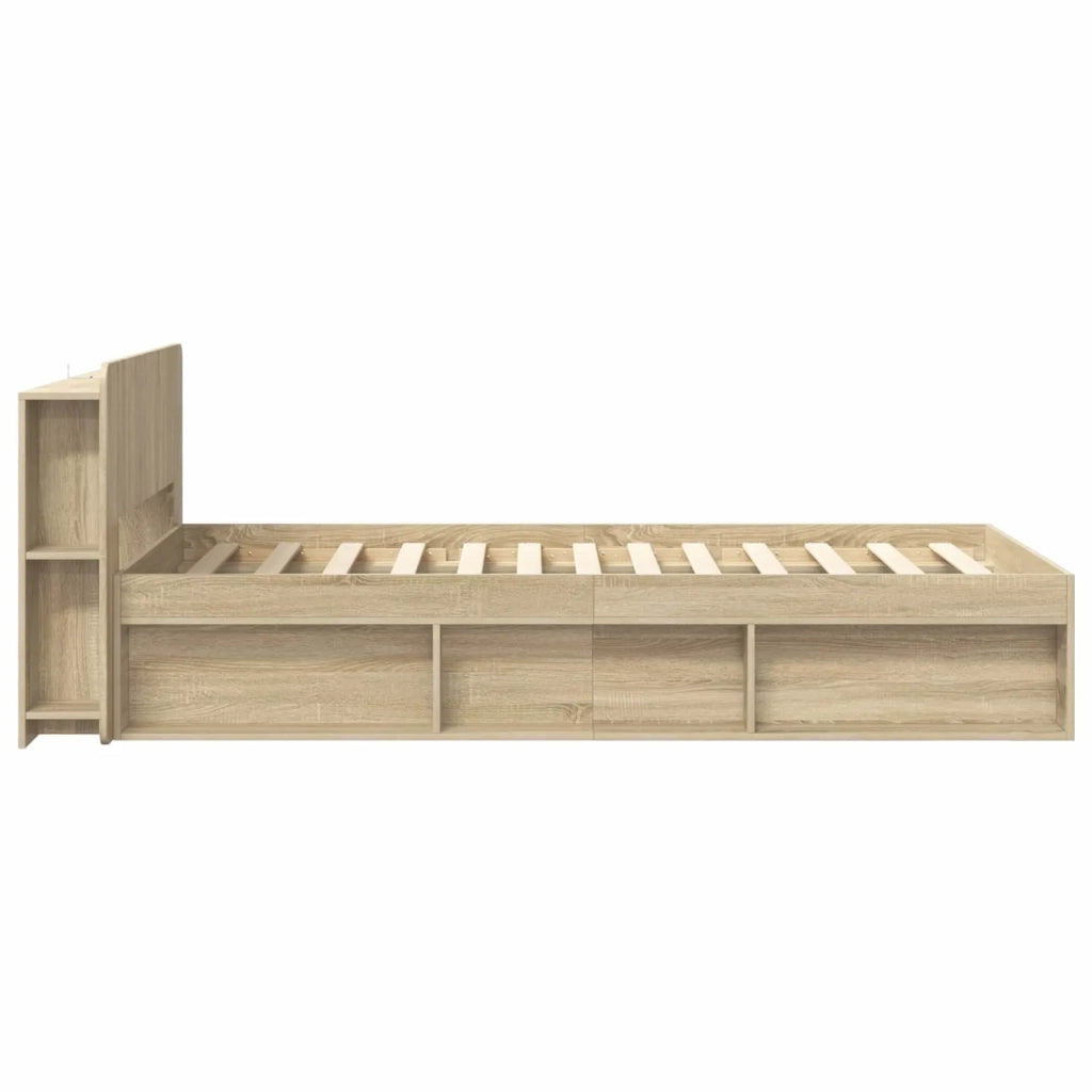 Telaio del letto con storage Rovere Sonoma 75 x 190 cm