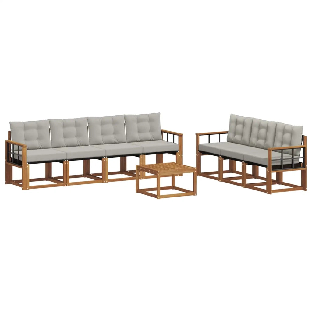 Set di divani da esterno 8 pcs Grigio Naturale e Chiaro 3368478