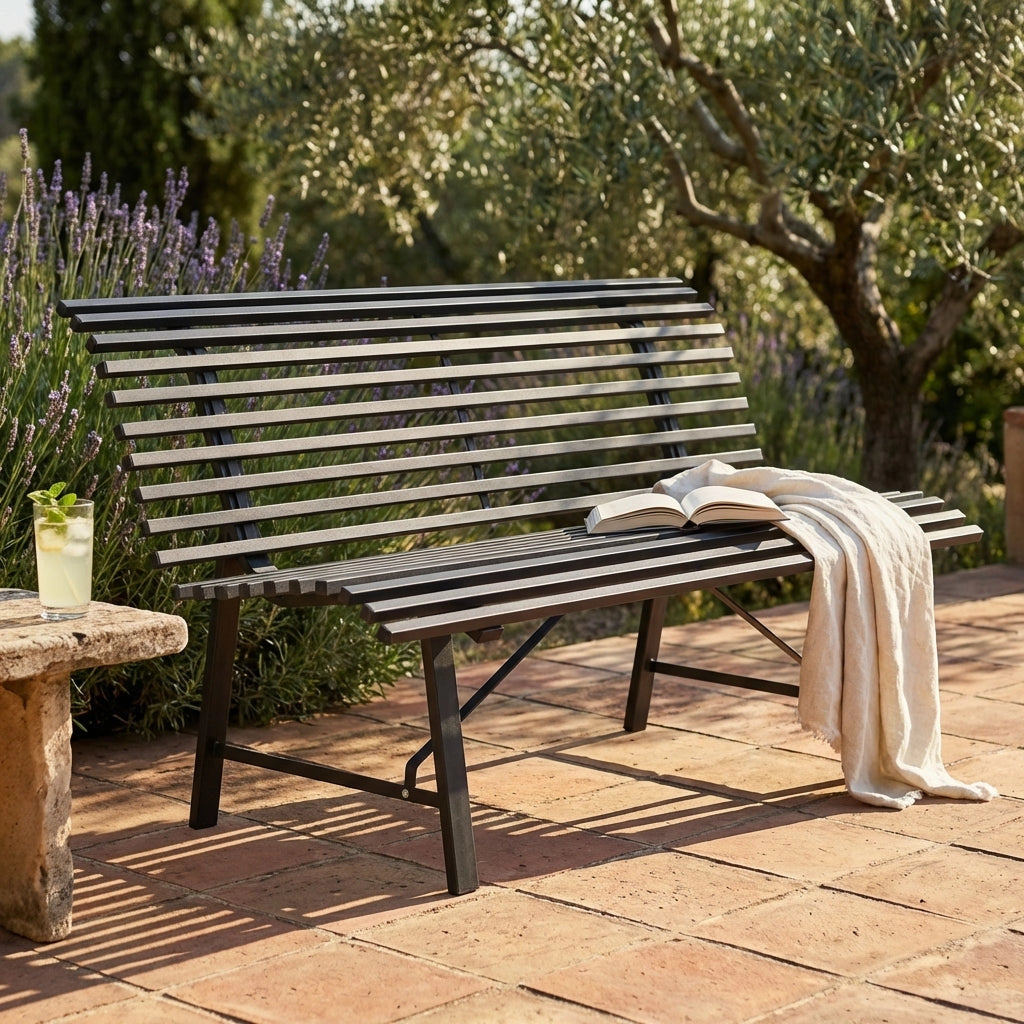 Panca da Giardino 2 posti in Acciaio cm 130x75x79 - DALY