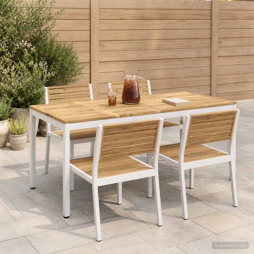 Tavolo da cena da giardino Bianco 180 x 88,5 x 75 cm 901769