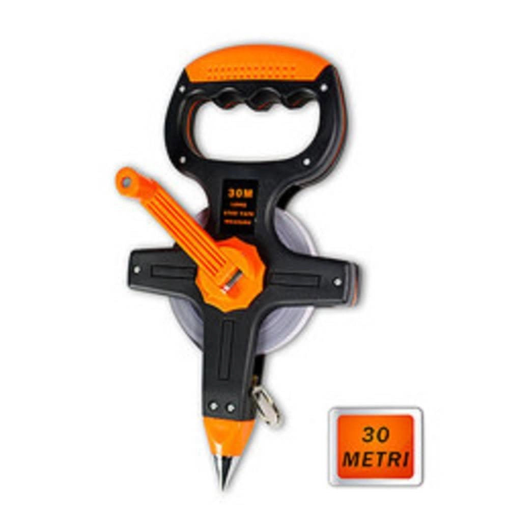 Trade Shop - Rotella Metrica Nastro In Acciaio 30 O 50 Metri Con Picchetto Metro Per Misurare -