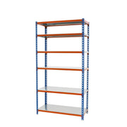 Scaffale in metallo Simon Rack senza viti colore blu/arancio/galvanizzato 6 ripiani 2500x800x500 mm Made in Spain