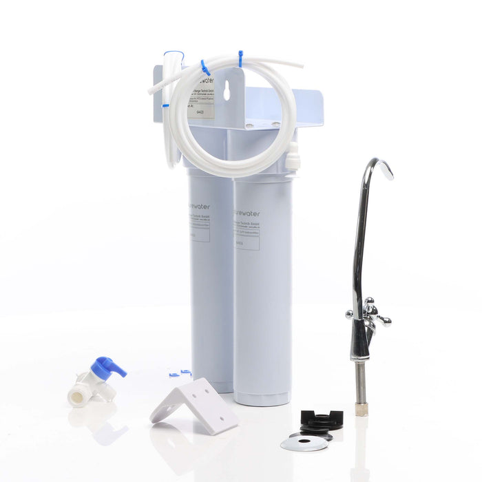 Naturewater Filtro acqua NW-2-PPUF, Sistema di filtrazione a 2 livelli con cartucce, montaggio a parete