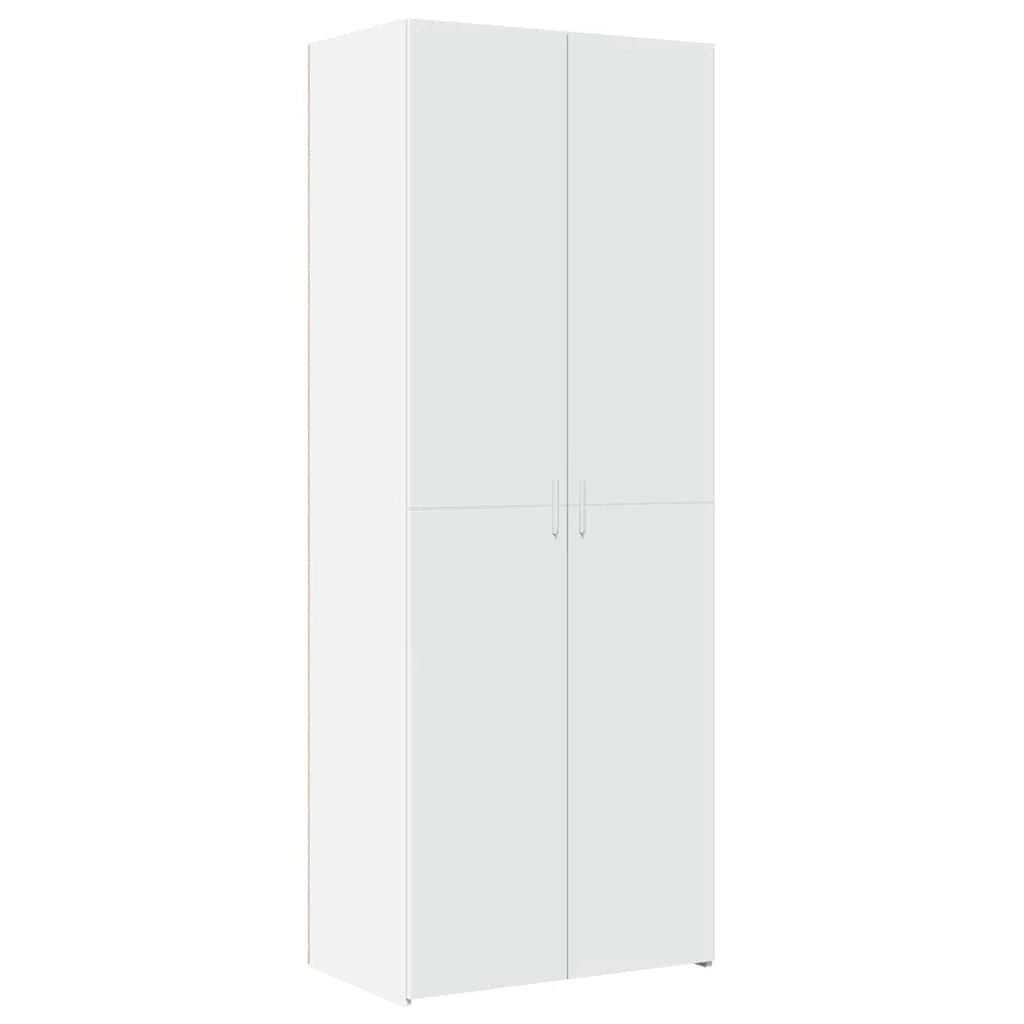 Mobile contenitore alto 70 x 42,5 x 225 cm con 8 scomparti design moderno in legno composito bianco 02_0055580