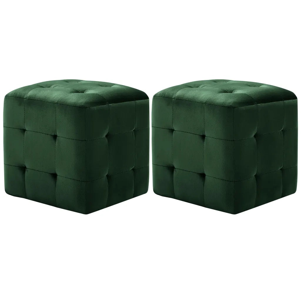 Comodini 2 pz Verde 30x30x30 cm in Tessuto Vellutatocod mxl 94704