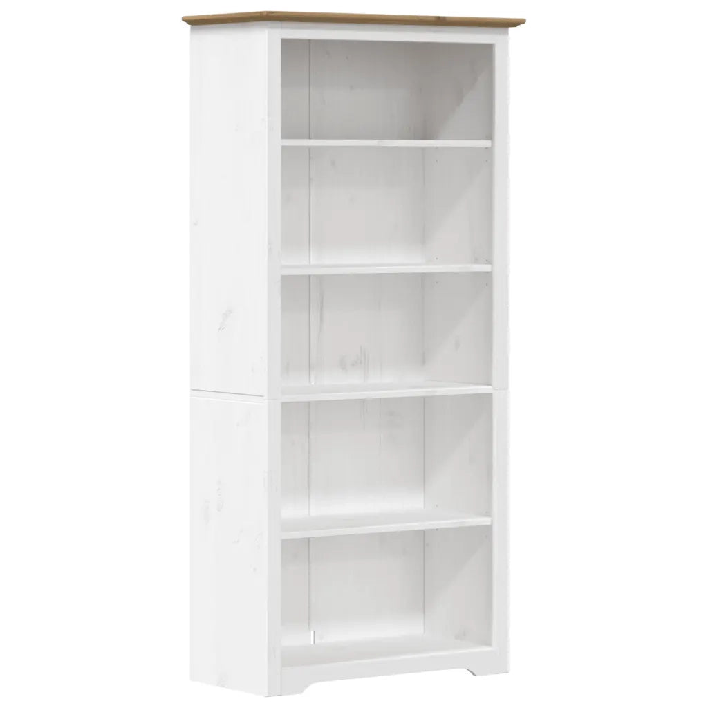 Libreria BODO 5 Ripiani 80x38x180cm Legno Massello Pino Marronecod mxl 78273