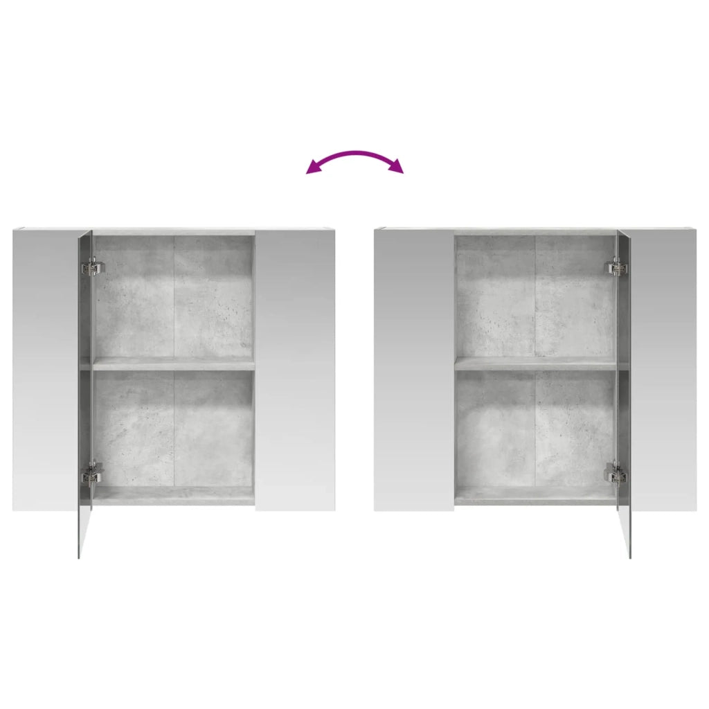 Mobiletto per specchio da bagno con lo scaffale Grigio cemento 889106
