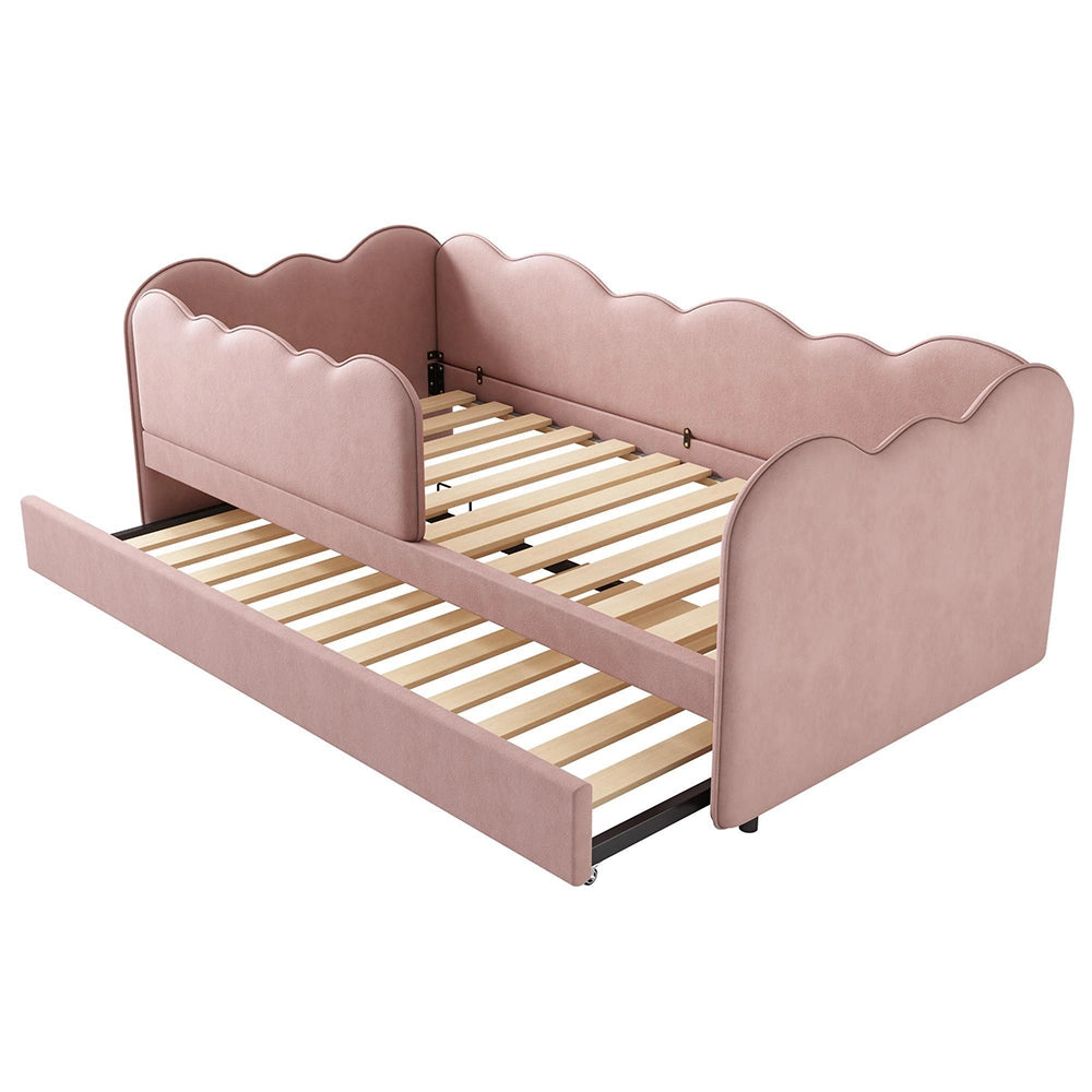 Divano letto 90x190cm?- Xylo - giorno gigogne velluto rosa