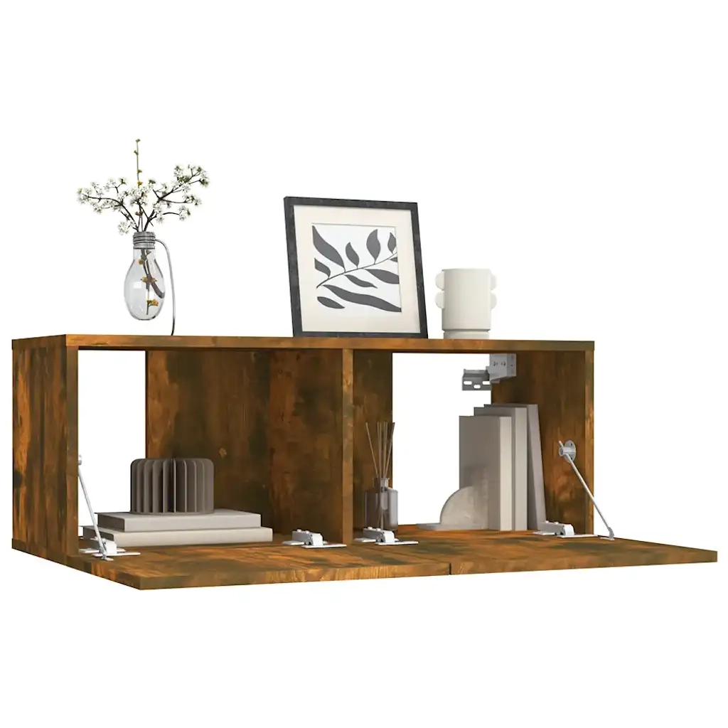 Mobile TV | Armadietto TV | Mobile Porta TV Rovere Fumo 80x30x30 cm in Legno Multistrato