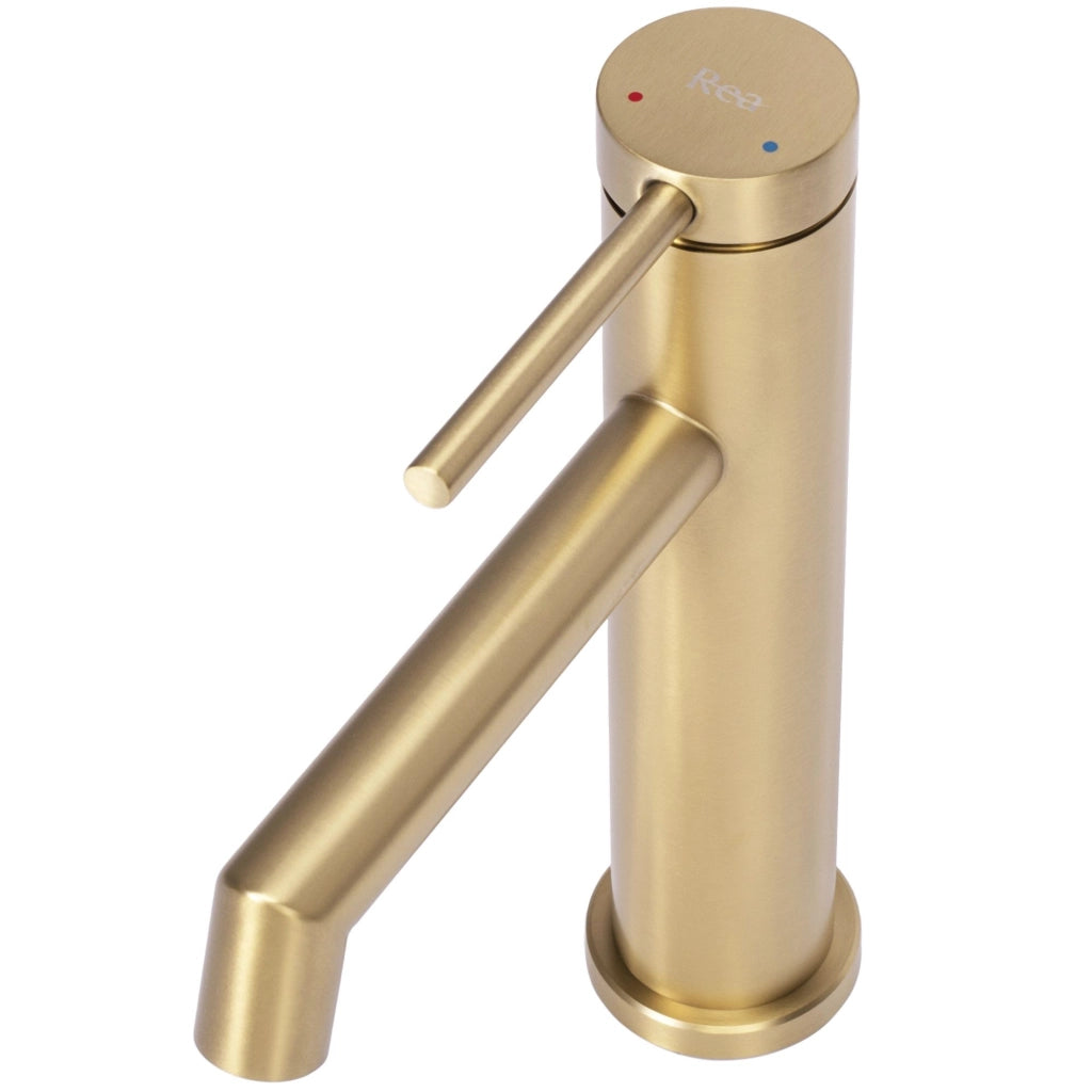Rubinetto Da Lavabo Rea Foss Gold Brush Low