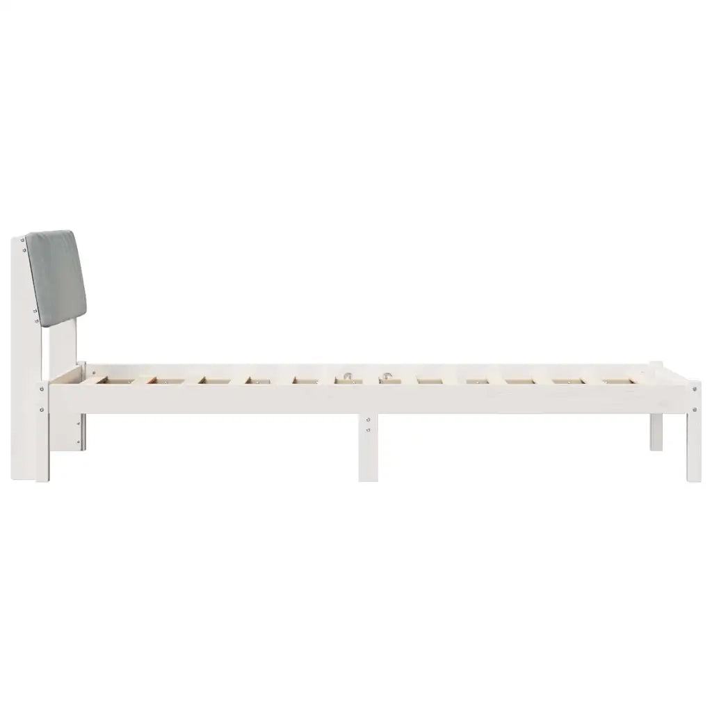 Struttura del Letto Bianco e grigio chiaro 75 x 190 cm
