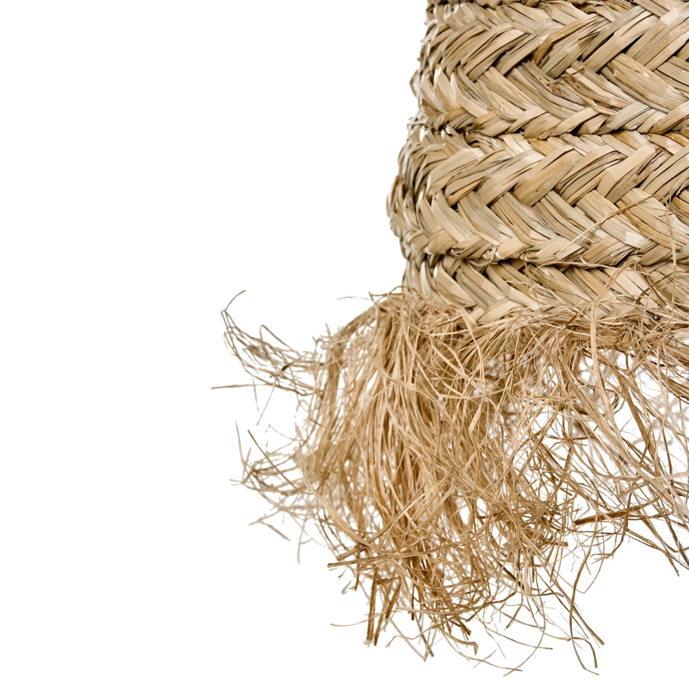 Lampada a sospensione Paralume naturale in seagrass con frange Lampadario in stile boho intrecciata a mano Illuminazione