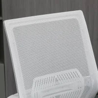 Sedia da Ufficio, Poltrona da Ufficio, Altezza Regolabile, Sgabello da Ufficio Girevole 360°, 64L x 59P x 104-124H cm, Grigio e Bianco