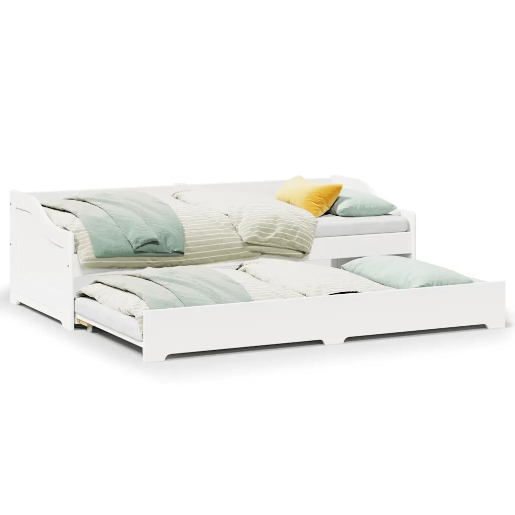 vidaXL Lettino con Rotelle senza Materasso IRUN Bianco 90x200 cm