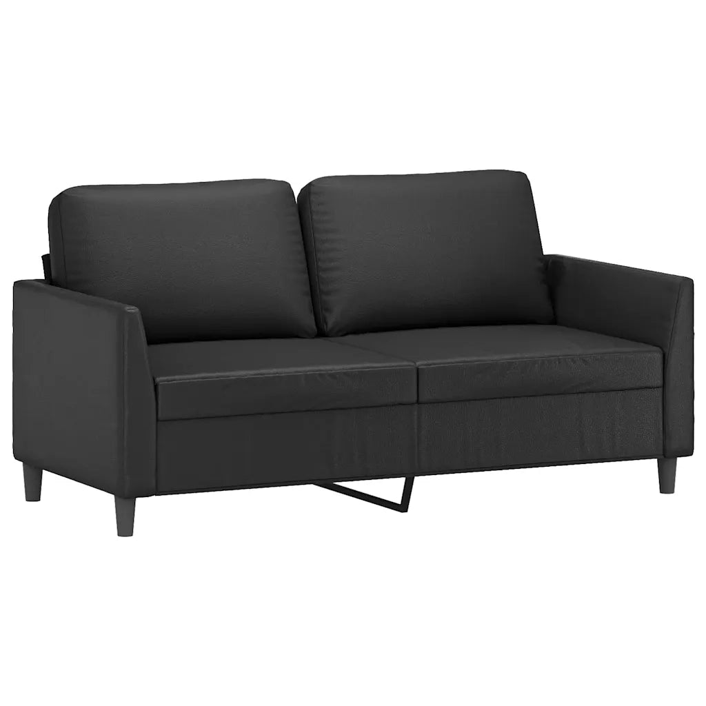 Divano a 2 Posti Nero 140 cm in Similpelle 359333